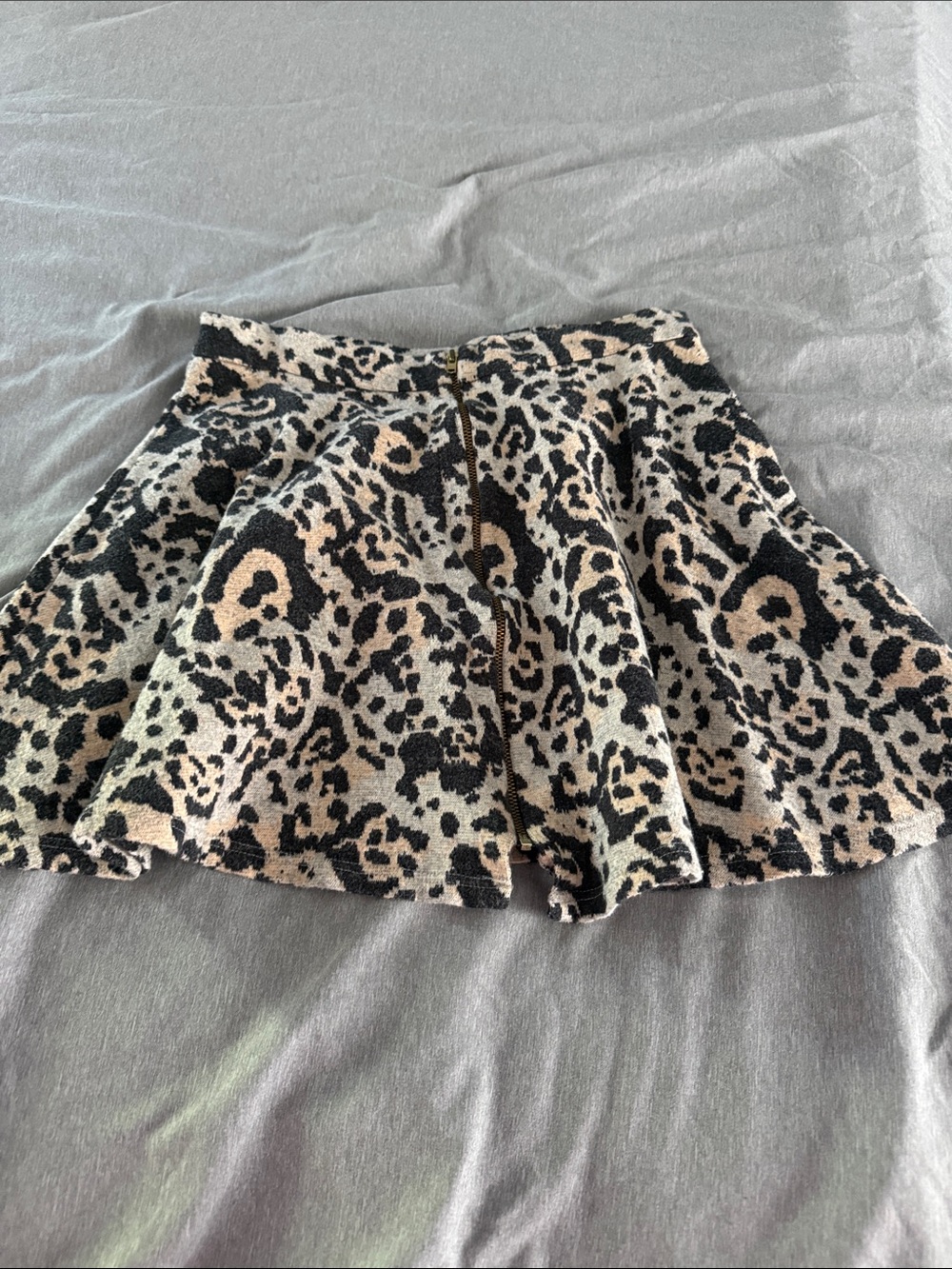 Topshop Leopard Print Circle Skater Mini Skirt in Black and Cream
